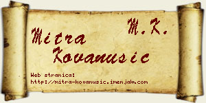 Mitra Kovanušić vizit kartica